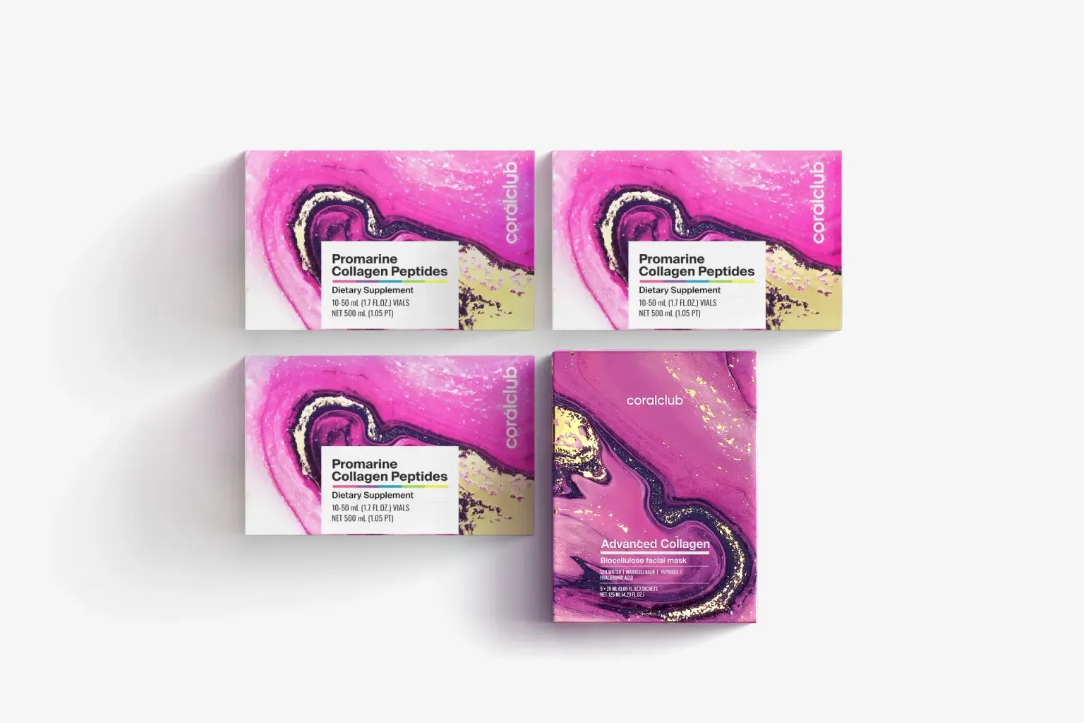 Promarine Collagen Peptides + Advanced Collagen Biocellulose facial mask