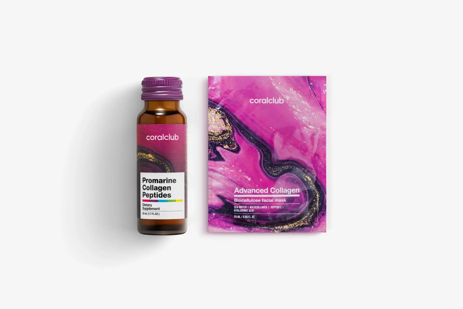 In & Out Mini Set Promarine Collagen Peptides (1 vial) + Advanced Collagen Facial Mask (1 pcs.)